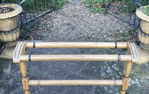 VICTORIAN DECORATED PINE TOWEL RAIL C1860 - ADDITIONAL PHOTO 2