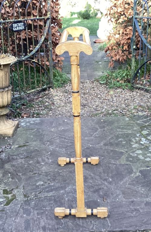 VICTORIAN DECORATED PINE TOWEL RAIL C1860 - ADDITIONAL PHOTO 3