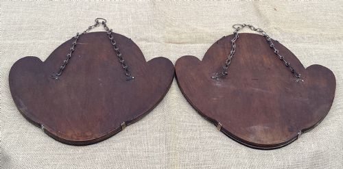 PAIR ART DECO PEACH WHITE MIRRORS - ADDITIONAL PHOTO 1