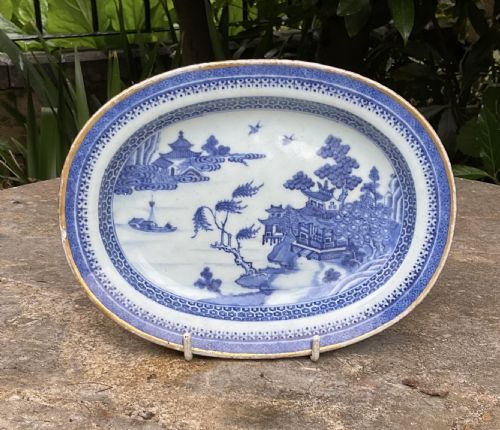 Small Chinese ‘Nanking’ Blue and White Plate C1800