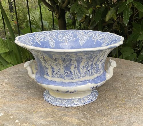 English Georgian Etruscan Blue & White Footed Bowl