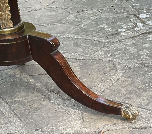 REGENCY BRASS INLAID ROSEWOOD TRIPOD TABLE - ADDITIONAL PHOTO 3