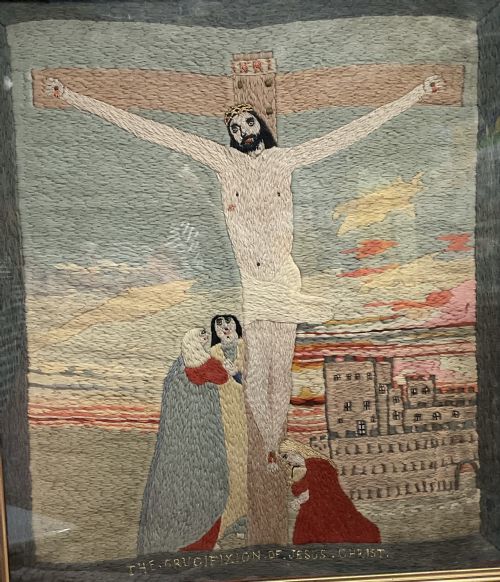 fig 2. WELSH MINER’S NAIVE FOLK ART WOOLWORK c1910