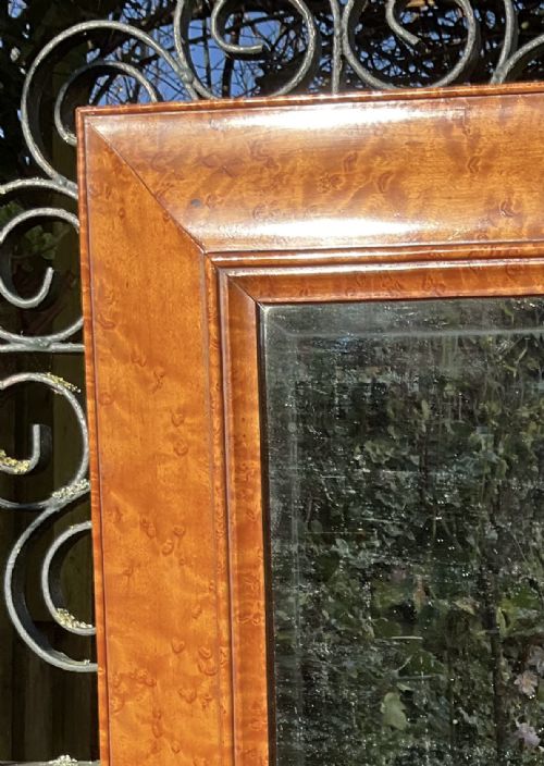 FINE GEORGIAN BURR MAPLE FRAMED WALL MIRROR C1830 - ADDITIONAL PHOTO 1