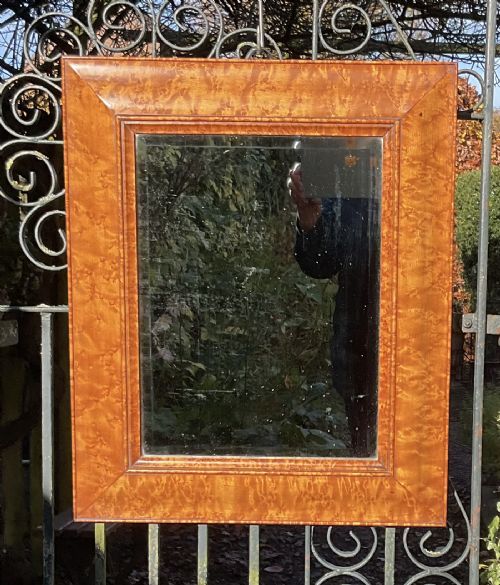 FINE GEORGIAN BURR MAPLE FRAMED WALL MIRROR C1830 - ADDITIONAL PHOTO 4