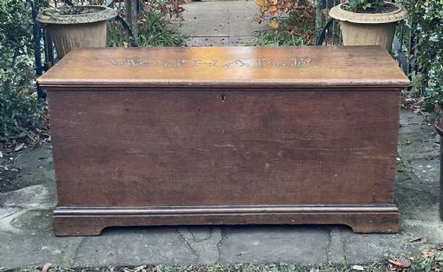 GEORGIAN OAK BLANKET BOX TRUNK W SHARP - ADDITIONAL PHOTO 9