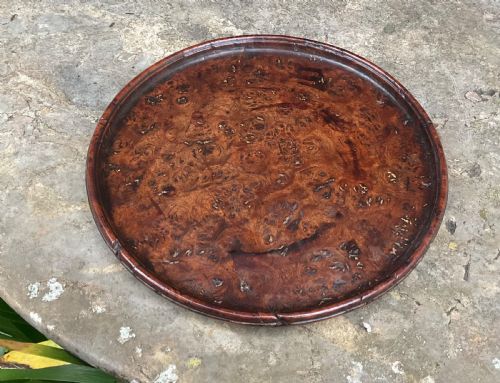 Rare Small Georgian Burr Oak Tray / Waiter, Circa 1800
