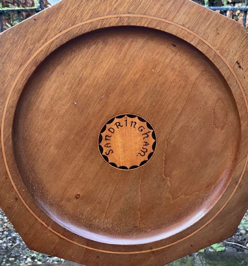 SANDRINGHAM SCHOOL INLAID MAHOGANY CAKE STAND C1910 - ADDITIONAL PHOTO 1