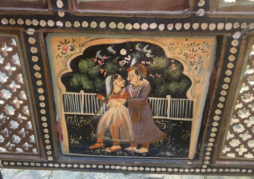 FOUR FOLD PAINTED FRETWORK INDIAN SCREEN C1910 - ADDITIONAL PHOTO 10