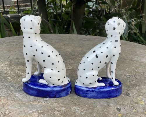 fig 1. PAIR VICTORIAN STAFFORDSHIRE DOGS DALMATIANS c1880