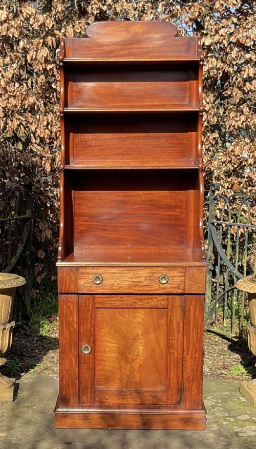 19THC MAHOGANY WATERFALL BOOKCASE - ADDITIONAL PHOTO 1