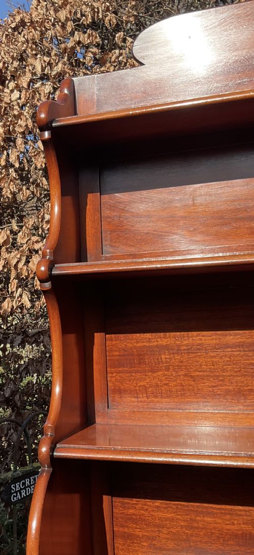 19THC MAHOGANY WATERFALL BOOKCASE - ADDITIONAL PHOTO 3