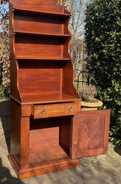 19THC MAHOGANY WATERFALL BOOKCASE - ADDITIONAL PHOTO 4