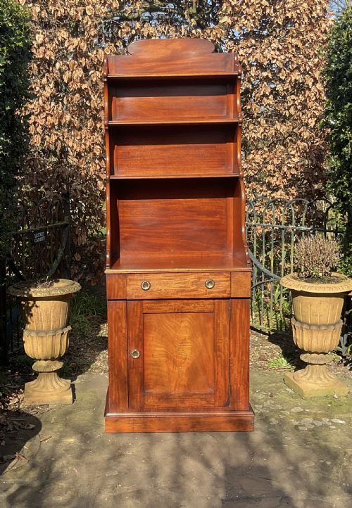 19THC MAHOGANY WATERFALL BOOKCASE - ADDITIONAL PHOTO 7