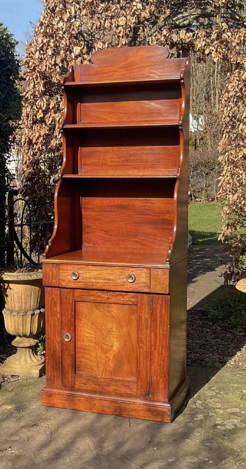 19THC MAHOGANY WATERFALL BOOKCASE - ADDITIONAL PHOTO 8