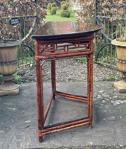 ORIENTAL BAMBOO HALF MOON CONSOLE TABLE - ADDITIONAL PHOTO 1