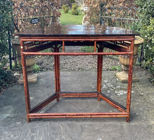 ORIENTAL BAMBOO HALF MOON CONSOLE TABLE - ADDITIONAL PHOTO 3