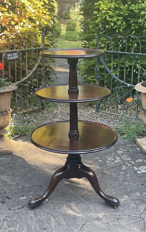 GEORGE III MAHOGANY 3 TIER DUMB WAITER - ADDITIONAL PHOTO 4