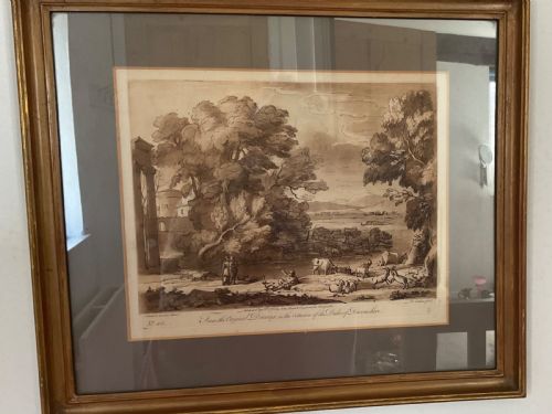 PAIR CLAUDE LORRAIN JOHN BOYDELL SEPIA PRINTS 1775 - ADDITIONAL PHOTO 2