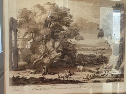 PAIR CLAUDE LORRAIN JOHN BOYDELL SEPIA PRINTS 1775 - ADDITIONAL PHOTO 3