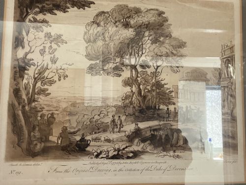 PAIR CLAUDE LORRAIN JOHN BOYDELL SEPIA PRINTS 1775 - ADDITIONAL PHOTO 4