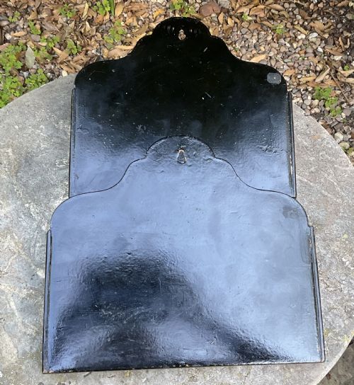 PAIR PAPIER MACHE LETTER WALL POCKETS C1870 - ADDITIONAL PHOTO 5