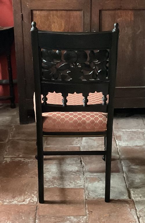 PAIR AESTHETIC MOVEMENT CHAIRS BRUCE J TALBERT C1870 - ADDITIONAL PHOTO 5