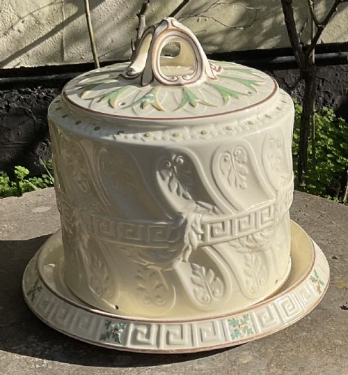 LARGE ENGLISH POTTERY CHEESE DOME STAND C1880 - ADDITIONAL PHOTO 3