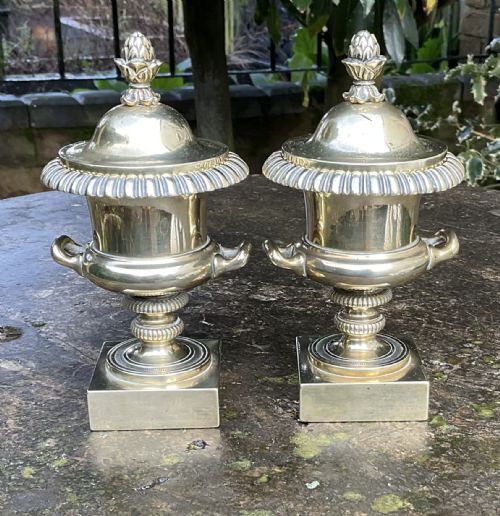 Fine Pair Regency Brass Cassolettes