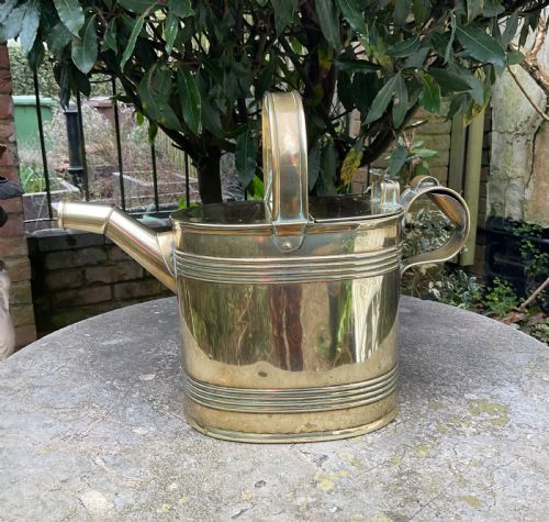 EDWARDIAN BRASS WATERING CAN C1910 - ADDITIONAL PHOTO 5