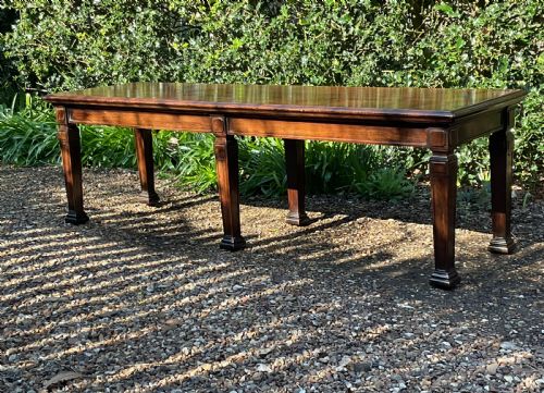 EDWARDIAN MAHOGANY 5 WINDOW SEAT HALL BENCH C1910