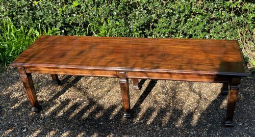 EDWARDIAN MAHOGANY 5 WINDOW SEAT HALL BENCH C1910 - ADDITIONAL PHOTO 4