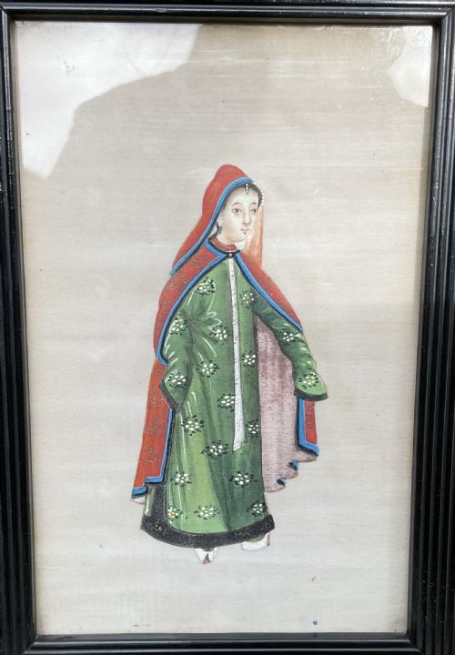 TWO 19THC CHINESE PITHRICE PAPER PAINTINGS - ADDITIONAL PHOTO 1