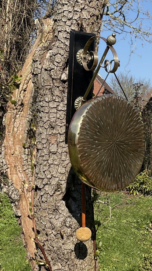 BRASS AESTHETIC MOVEMENT WALL GONG C1890 - ADDITIONAL PHOTO 2