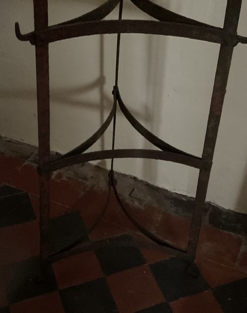 FINE 19THC 8 TIER SAUCEPAN RACK WITH HOOKS - ADDITIONAL PHOTO 3