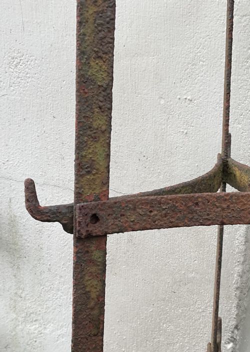 FINE 19THC 8 TIER SAUCEPAN RACK WITH HOOKS - ADDITIONAL PHOTO 4