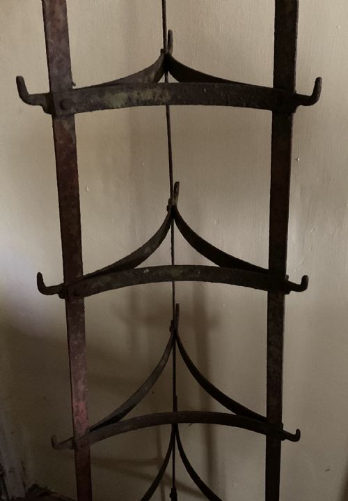 FINE 19THC 8 TIER SAUCEPAN RACK WITH HOOKS - ADDITIONAL PHOTO 5