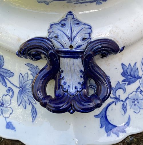 GEORGIAN BLUE WHITE FOOTED BOWL RIDGWAY C1820 - ADDITIONAL PHOTO 3