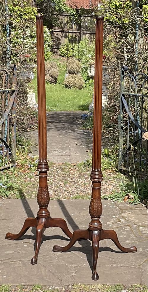 PAIR GEORGIAN MAHOGANY FLOOR LAMPS STANDARD LAMPS