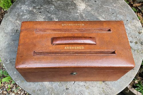 Fine English Leather Letter Box C1875