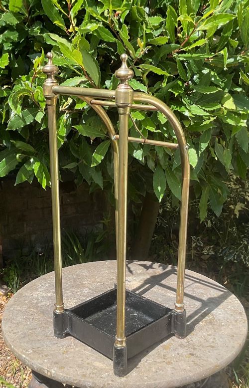 EDWARDIAN BRASS STICK STAND UMBRELLA STAND C1910 - ADDITIONAL PHOTO 5