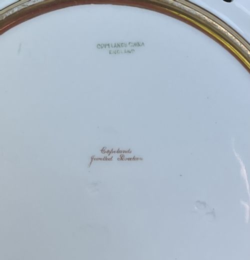 COPELANDS JEWELLED PORCELAIN CABINET PLATE S ALCOCK 1896 - ADDITIONAL PHOTO 3