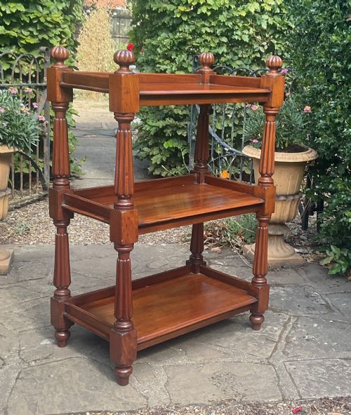 Slim Mahogany Three Tier Etagere Buffet C1850