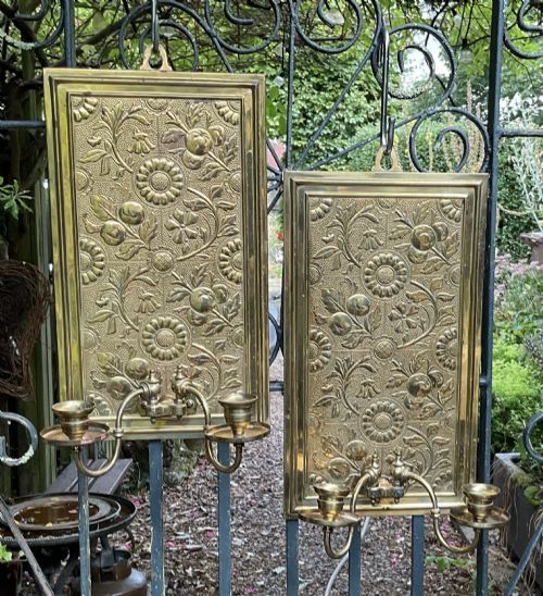 Pair Aesthetic Movement Bruce Talbert Wall Sconces C1880