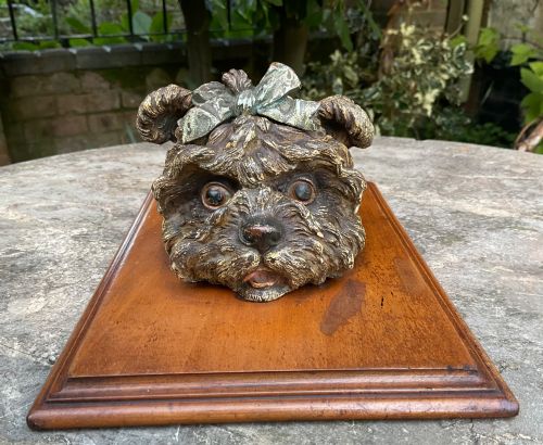Austrian Cold Painted Bronze Yorkshire Terrier Paper Clip C1900