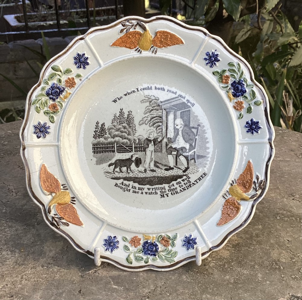 PRATTWARE CHILD’s PLATE ‘MY GRANDFATHER’ c1820
