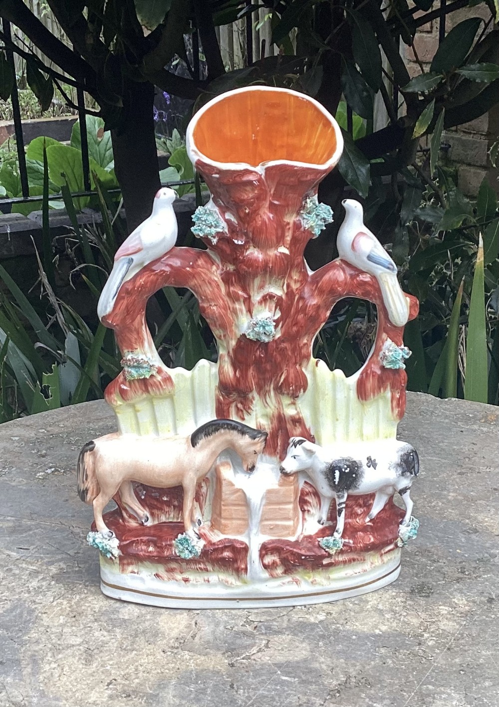 STAFFORDSHIRE HORSE AND COW FIGURE c1860