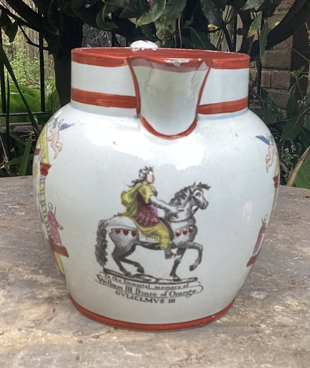 WILLIAM OF ORANGE MASONIC CREAMWARE JUG c1830