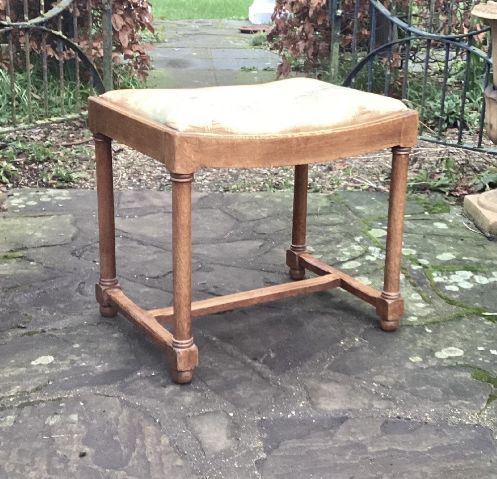 HEAL’S OAK STOOL WITH LABEL c1920