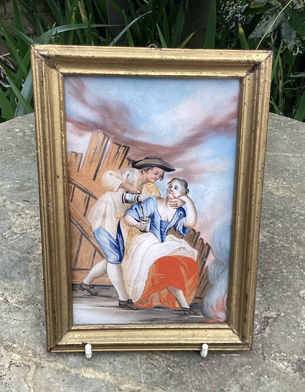 GEORGIAN PAINTING ON GLASS c1800